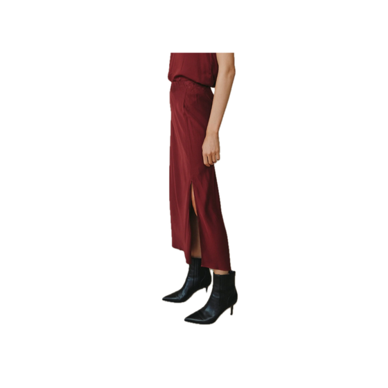 Asymmetric Side Slit Bias Skirt
