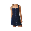 Square Neck Button Front Mini Dress