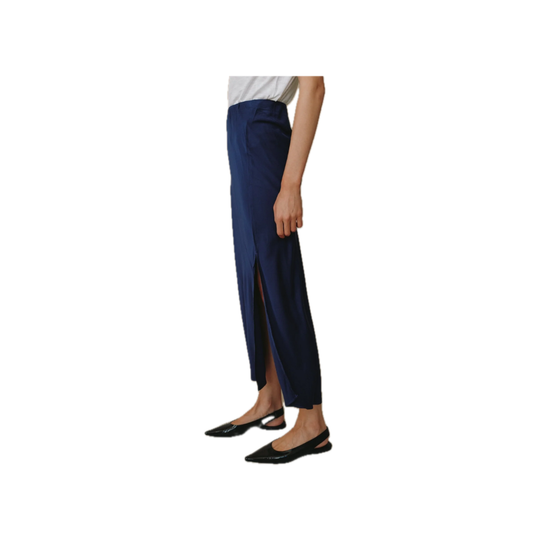 Asymmetric Side Slit Bias Skirt