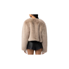 Collarless Fur Jacket