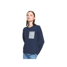  Colorblock Pocket Crew Sweater