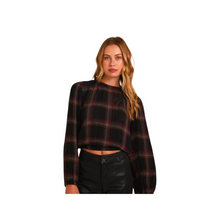  Elastic Shirred Top -Sunset Plaid