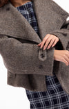 Sage the Label Boston Oversized Collar Jacket in Charcoal