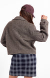 Sage the Label Boston Oversized Collar Jacket in Charcoal