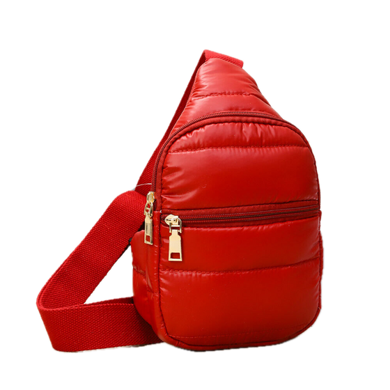 Puffer Sling Bag-Red