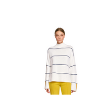  Striped Mock Neck Sweater