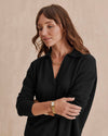 Tori Cashmere Polo Sweater in Black