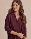 Tori Cashmere Polo Sweater in Merlot