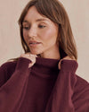 Tori Cashmere Turtleneck Sweater in Merlot