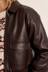 Collared Faux Leather Jacket