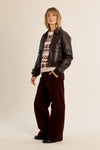 Collared Faux Leather Jacket