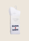 The Heart Sock Set in White, detail