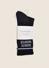 The Collegiate Sock Set in White, Gray and Black, detail