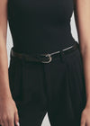 Favorite Belt in Black/Nickel, styled