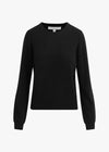 The Favorite Cashmere Crew in Black, flat lay