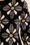 Retro Floral Knit Sweater