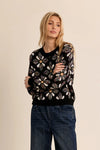 Retro Floral Knit Sweater