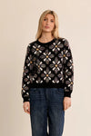 Retro Floral Knit Sweater